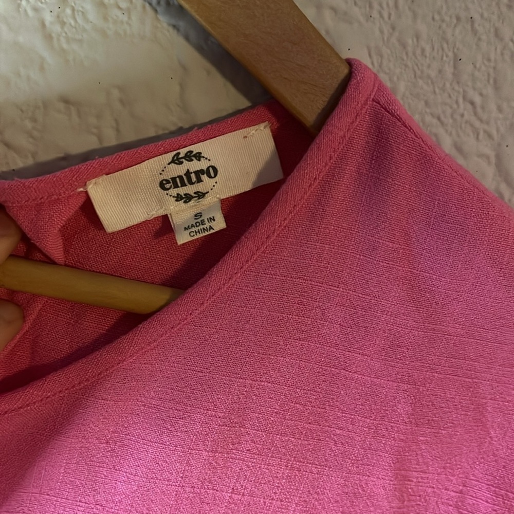Pink Peplum Ruffle Top - Picture 7 of 9